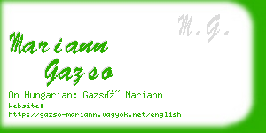 mariann gazso business card